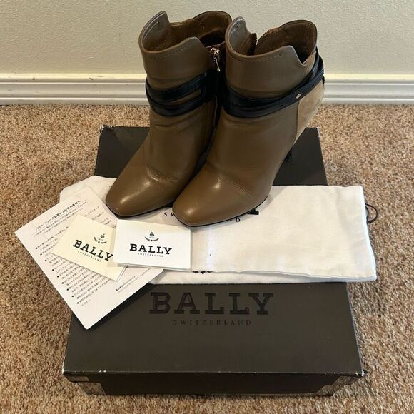 Size 36 BALLY Switzerland Boots Heels Leather - Picture 1 of 12